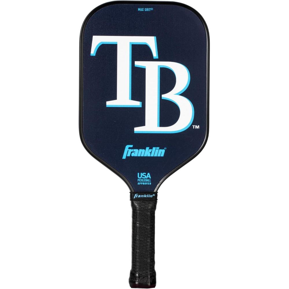 imageFranklin Sports MLB Team Pickleball Paddles Official MLB Baseball Team Logo Colors Pickleball Paddles Signature Series 13MM Pickleball Paddle with MaxGrit USA Pickleball USAPA ApprovedTampa Bay Rays