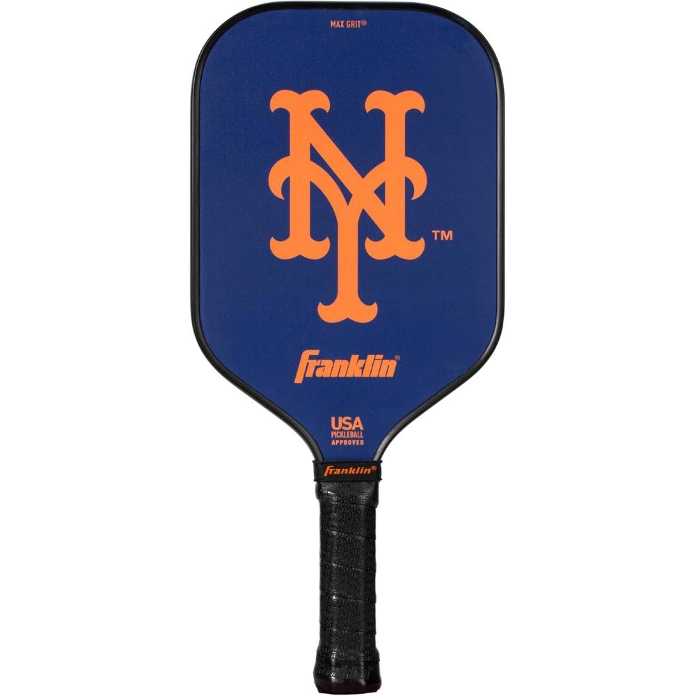 imageFranklin Sports MLB Team Pickleball Paddles  Official MLB Baseball Team Logo  Colors Pickleball Paddles  Signature Series 13MM Pickleball Paddle with MaxGrit  USA Pickleball USAPA ApprovedNew York Mets
