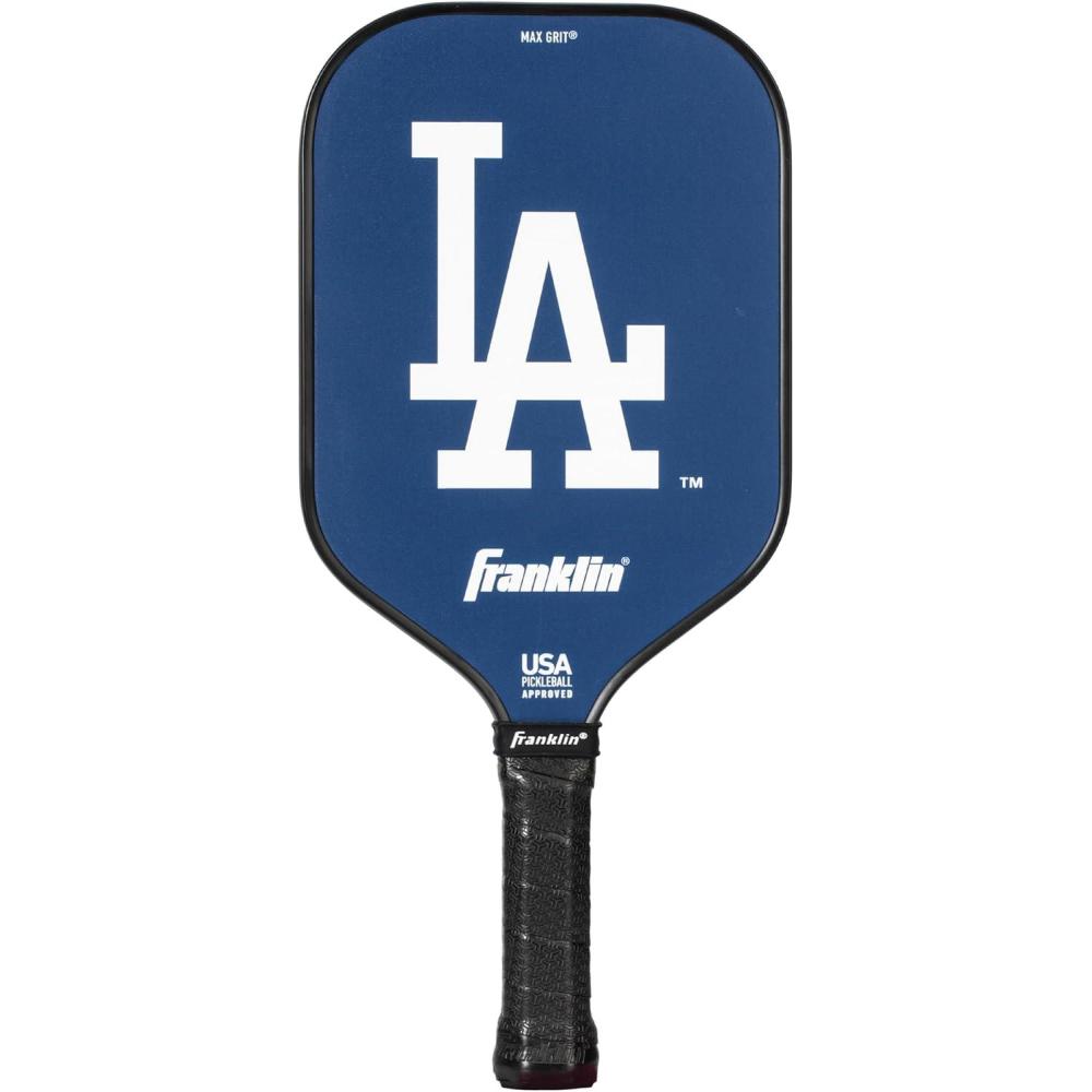 imageFranklin Sports MLB Team Pickleball Paddles  Official MLB Baseball Team Logo  Colors Pickleball Paddles  Signature Series 13MM Pickleball Paddle with MaxGrit  USA Pickleball USAPA ApprovedLos Angeles Dodgers