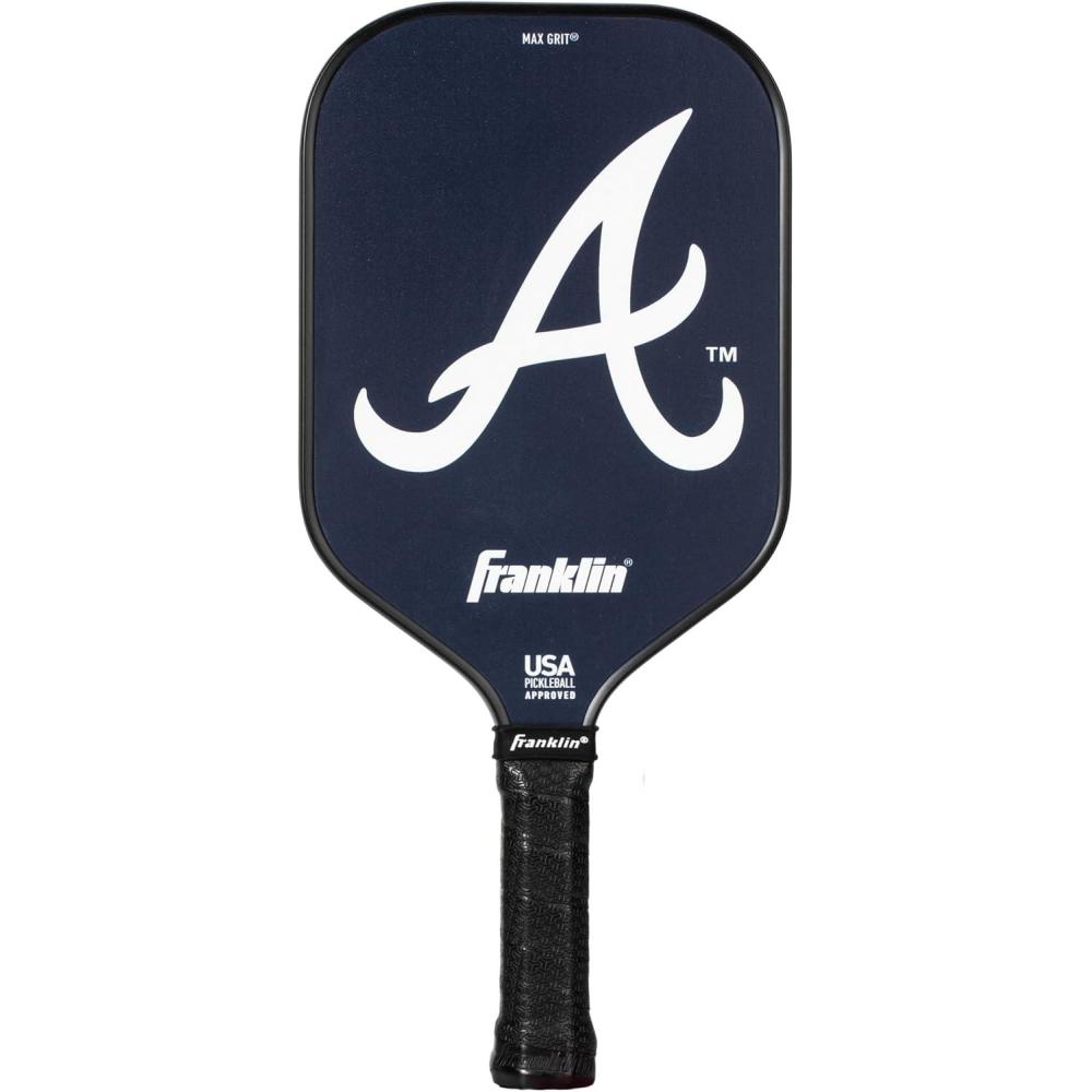 imageFranklin Sports MLB Team Pickleball Paddles  Official MLB Baseball Team Logo  Colors Pickleball Paddles  Signature Series 13MM Pickleball Paddle with MaxGrit  USA Pickleball USAPA ApprovedAtlanta Braves