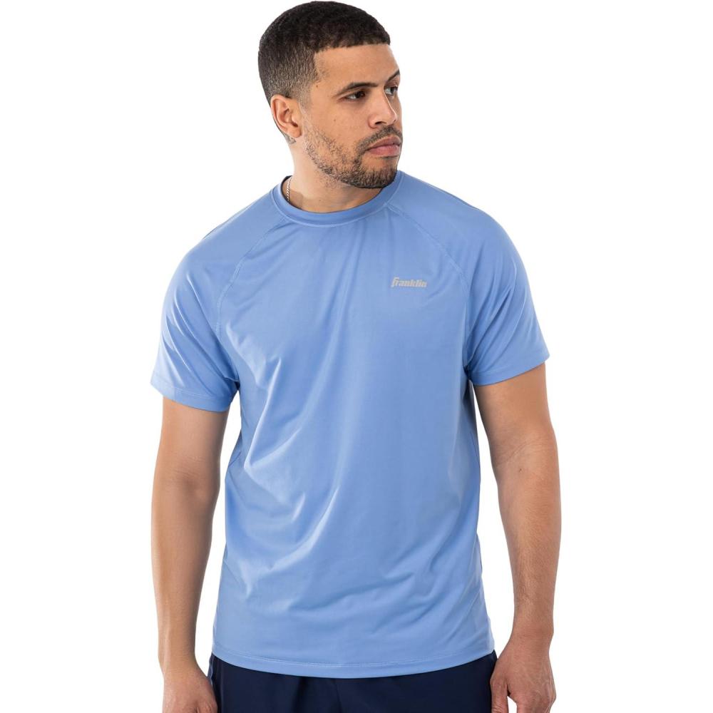 imageFranklin Sports Mens Performance Pickleball TShirt Workout Short Sleeve Quick Dry Athletic FabricBlue