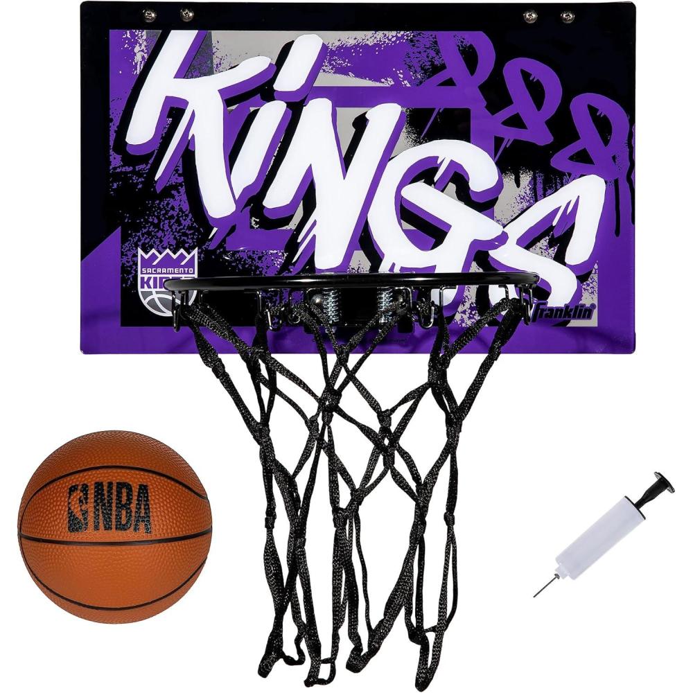 imageFranklin Sports NBA Team Over the Door Basketball Hoops  Kids Indoor Mini Basketball Hoop  Ball Set  NBA Fan Mini HoopsSacramento Kings