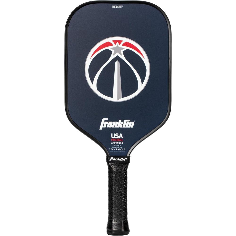 imageFranklin Sports NBA Team Pickleball Paddles  Official NBA Basketball Team Logo Pickleball Paddles  Signature Series 13MM Pickleball Paddle with MaxGrit  USA Pickleball USAPA ApprovedWashington Wizards