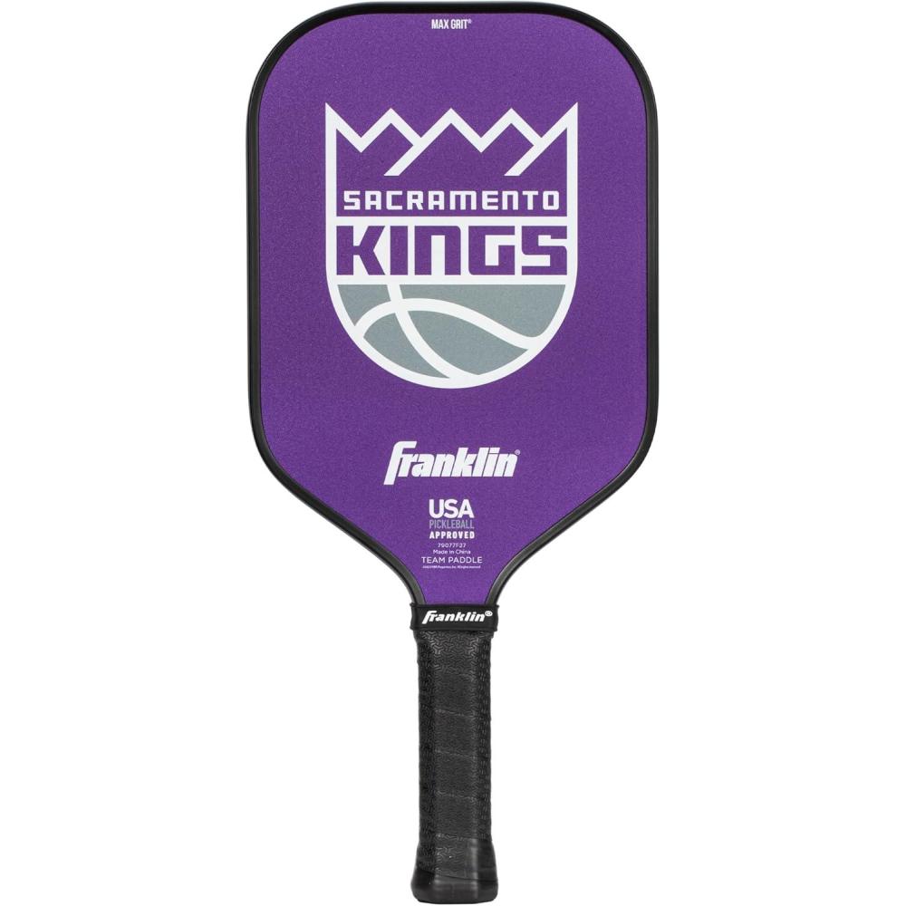 imageFranklin Sports NBA Team Pickleball Paddles Official NBA Basketball Team Logo Pickleball Paddles Signature Series 13MM Pickleball Paddle with MaxGrit USA Pickleball USAPA ApprovedSacramento Kings