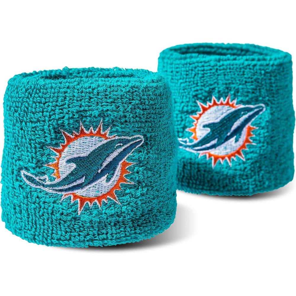 imageFranklin Sports NFL Team Logo Wristbands  Pair of Youth Wristbands for Costumes and UniformsMiami Dolphins