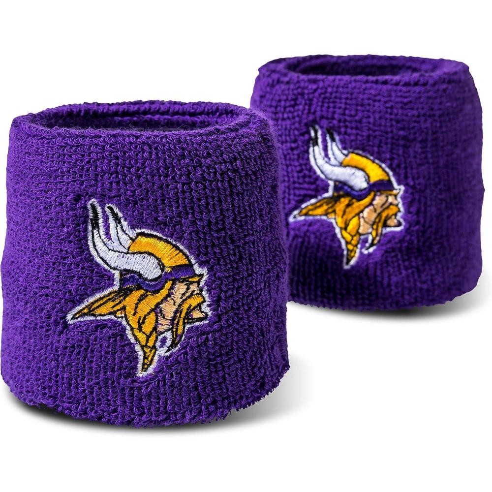 imageFranklin Sports NFL Team Logo Wristbands  Pair of Youth Wristbands for Costumes and UniformsMinnesota Vikings