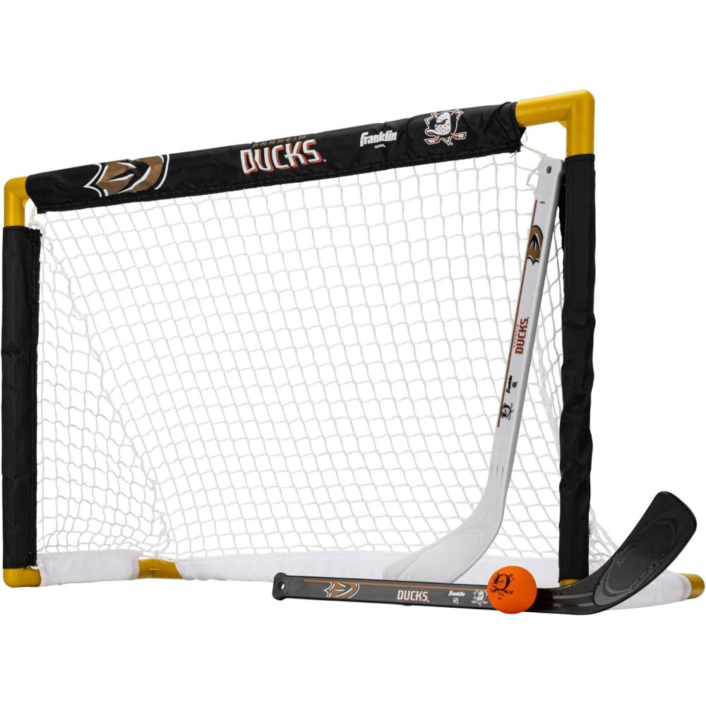 imageFranklin Sports NHL Mini Hockey Set  Kids Indoor Knee Hockey Goal Ball  2 Stick Combo  Youth Team Indoor Toy Set  Official  Ages 3Anaheim Ducks 2