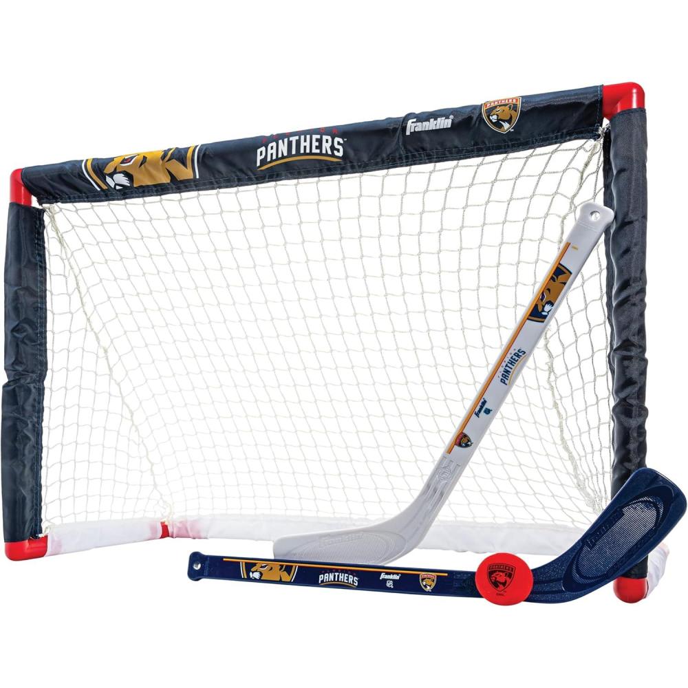 imageFranklin Sports NHL Mini Hockey Set  Kids Indoor Knee Hockey Goal Ball  2 Stick Combo  Youth Team Indoor Toy Set  Official  Ages 3Florida Panthers