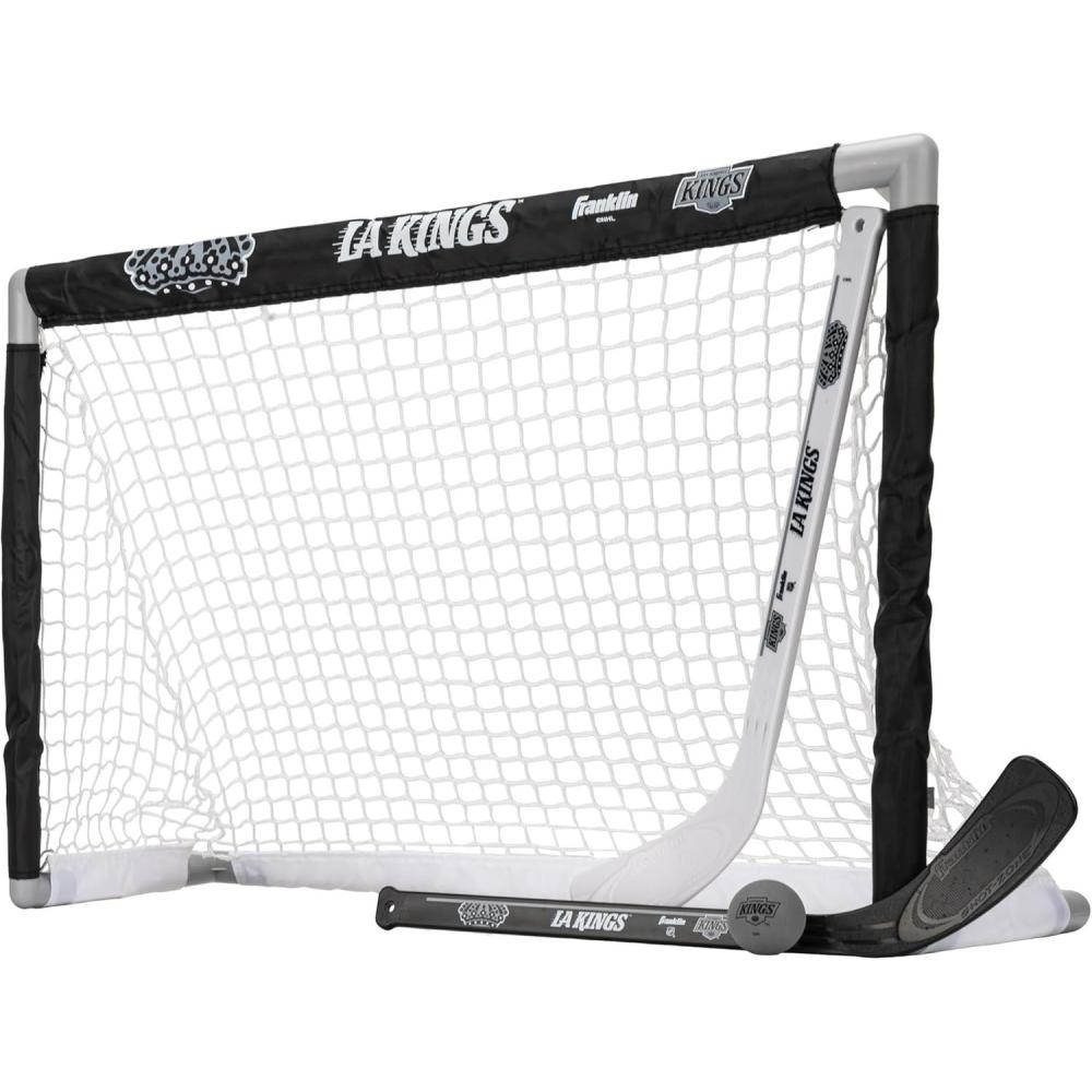 imageFranklin Sports NHL Mini Hockey Set Kids Indoor Knee Hockey Goal Ball 2 Stick Combo Youth Team Indoor Toy Set Official Ages 3Los Angeles Kings 2