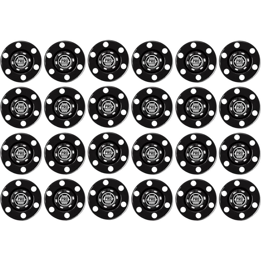 imageFranklin Sports NHL Street Roller Hockey Pucks  Pro Commander Outdoor Roller Hockey Pucks for Practice  Training  Outdoor Hockey Street Pucks with Rollers  24 Bulk Packs 6 Packs  Single PucksBlack  Pack of 24