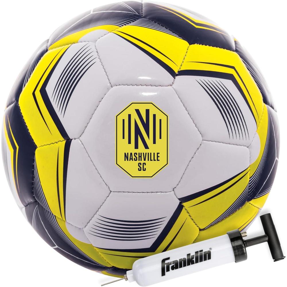 imageFranklin Sports Official MLS Team Soccer Balls  Official Size 5 Soccer Balls  Regulation Size  Weight Soccer Ball for Kids  Adults  Boys  Girls Soccer Ball  Air Pump IncludedNashville FC 2