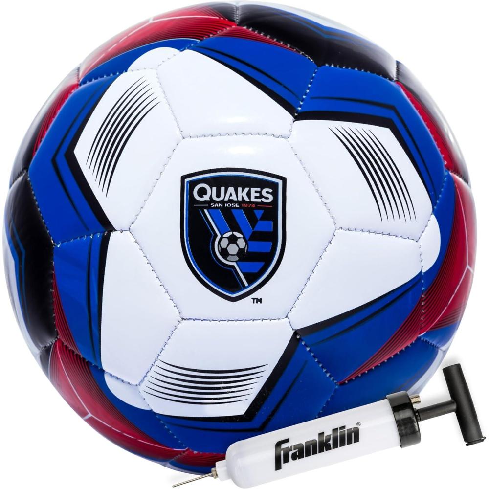 imageFranklin Sports Official MLS Team Soccer Balls  Official Size 5 Soccer Balls  Regulation Size  Weight Soccer Ball for Kids  Adults  Boys  Girls Soccer Ball  Air Pump IncludedSan Jose Earthquakes 2