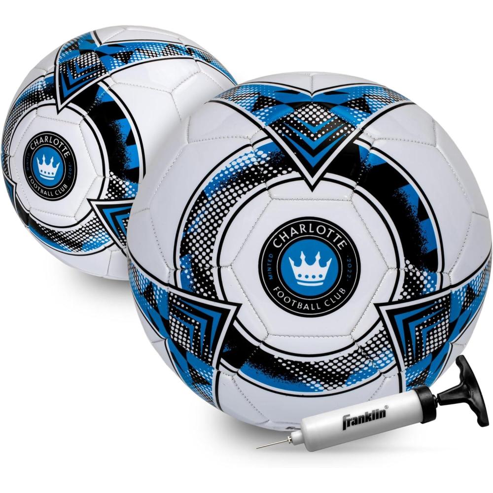 imageFranklin Sports Official MLS Team Soccer Balls  Official Size 5 Soccer Balls  Regulation Size  Weight Soccer Ball for Kids  Adults  Boys  Girls Soccer Ball  Air Pump IncludedCharlotte FC