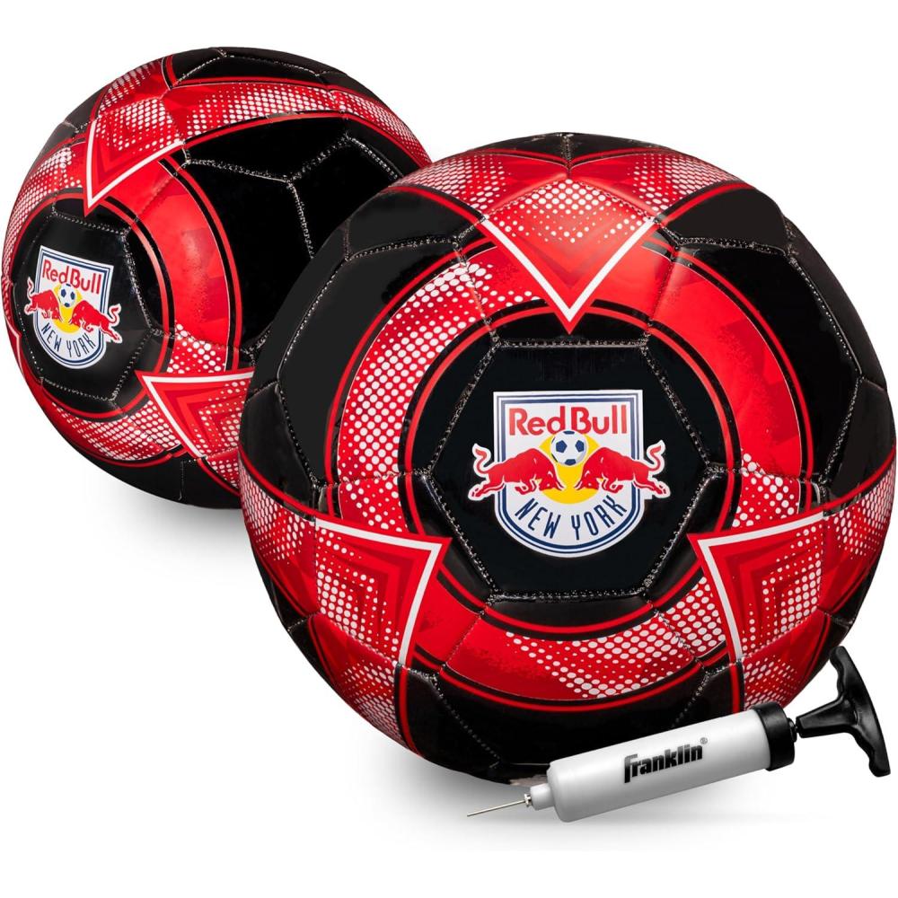 imageFranklin Sports Official MLS Team Soccer Balls  Official Size 5 Soccer Balls  Regulation Size  Weight Soccer Ball for Kids  Adults  Boys  Girls Soccer Ball  Air Pump IncludedNew York Red Bulls