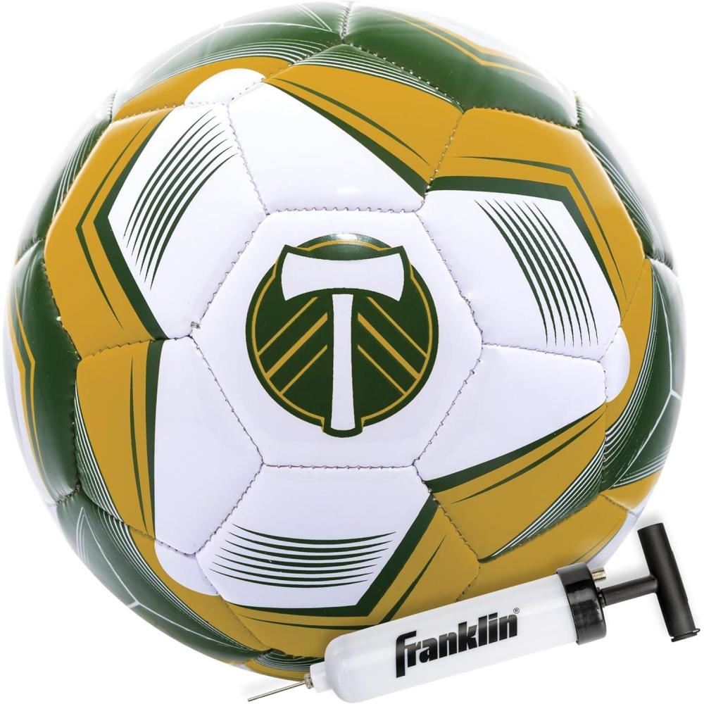 imageFranklin Sports Official MLS Team Soccer Balls  Official Size 5 Soccer Balls  Regulation Size  Weight Soccer Ball for Kids  Adults  Boys  Girls Soccer Ball  Air Pump IncludedPortland Timbers 2
