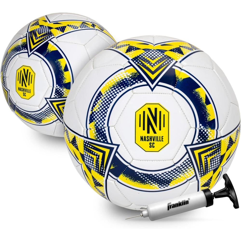 imageFranklin Sports Official MLS Team Soccer Balls Official Size 5 Soccer Balls Regulation Size Weight Soccer Ball for Kids Adults Boys Girls Soccer Ball Air Pump IncludedNashville FC