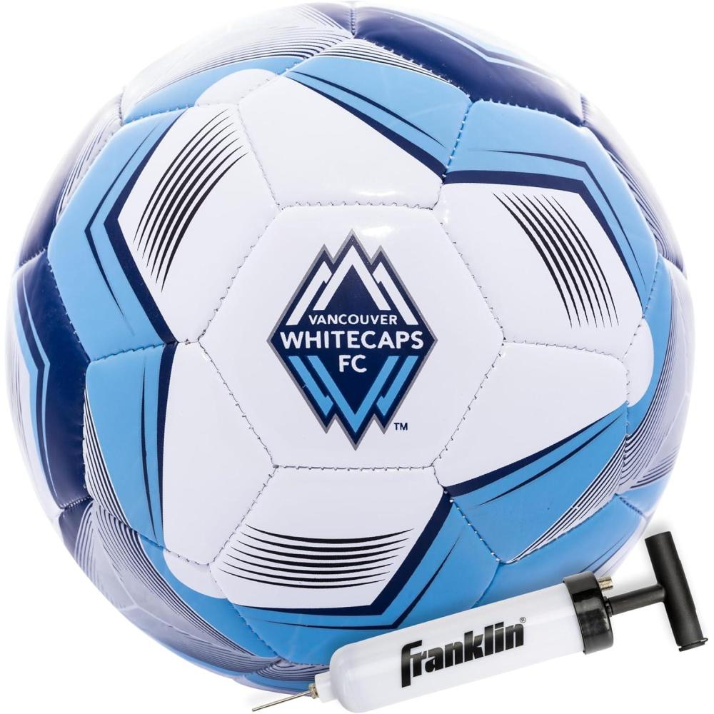 imageFranklin Sports Official MLS Team Soccer Balls  Official Size 5 Soccer Balls  Regulation Size  Weight Soccer Ball for Kids  Adults  Boys  Girls Soccer Ball  Air Pump IncludedVancouver White Caps 2