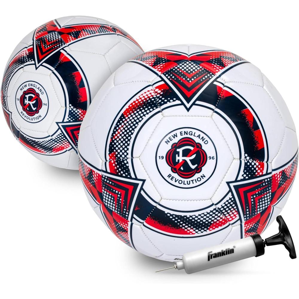 imageFranklin Sports Official MLS Team Soccer Balls Official Size 5 Soccer Balls Regulation Size Weight Soccer Ball for Kids Adults Boys Girls Soccer Ball Air Pump IncludedNew England Revolution