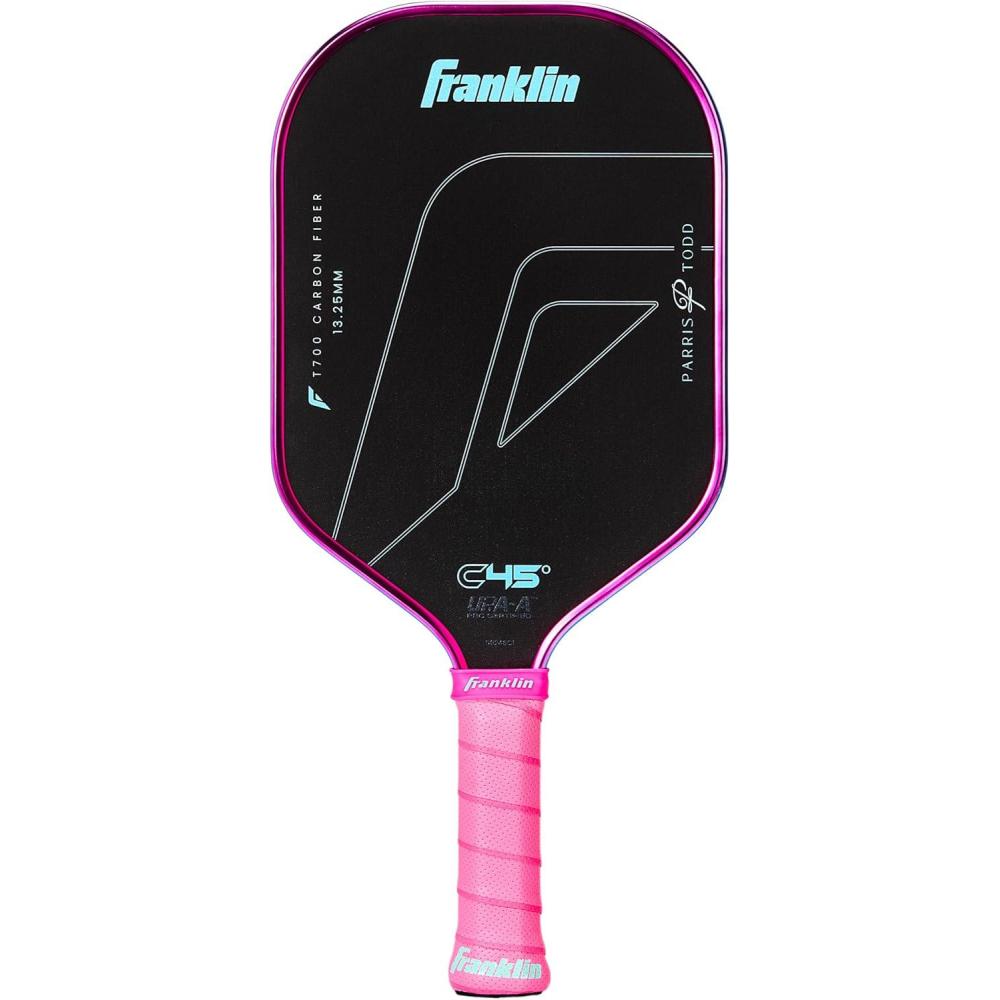imageFranklin Sports PRO Pickleball Paddles C45 Carbon Fiber Series Official USAP UPA Approved Pro Player DesignPinkBlue