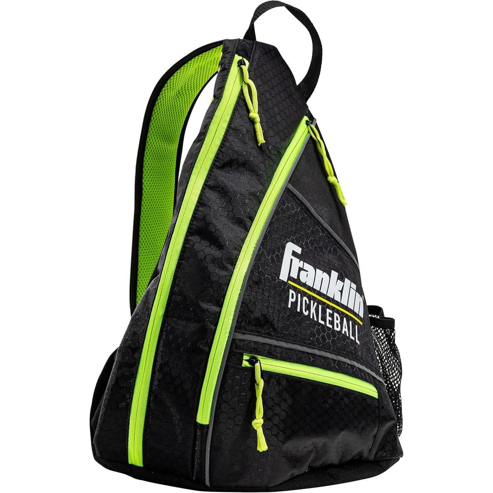 imageFranklin Sports Pickleball Bags Sling Bag Backpack for Gear Equipment Men Women Holds Paddles Balls AccessoriesBlackGreen