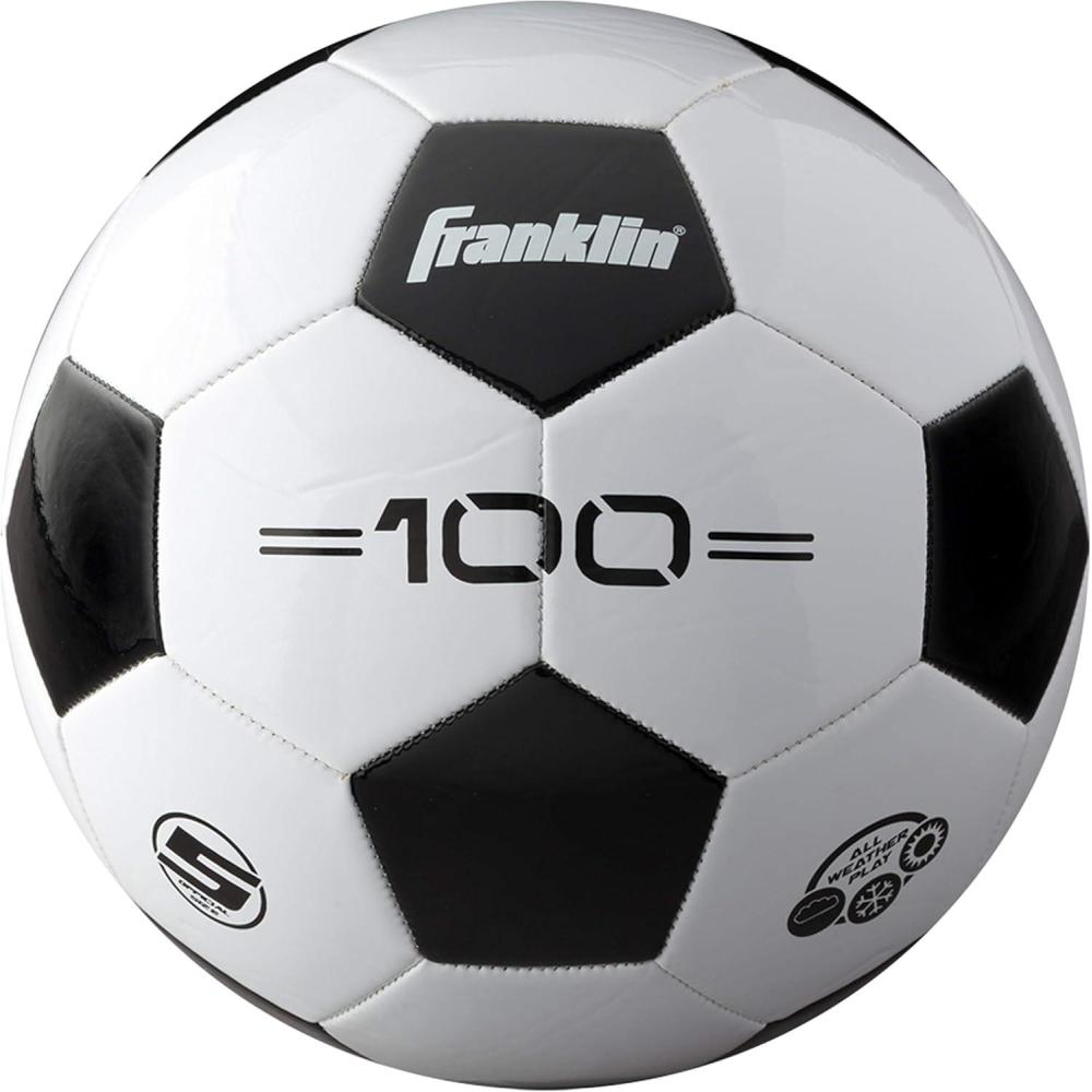 imageFranklin Sports Soccer Balls  Youth ampamp Adult  Sizes 3 4 ampamp 5  Single ampamp Bulk Packs  Black ampamp WhiteSize 5  1 Inflated Ball