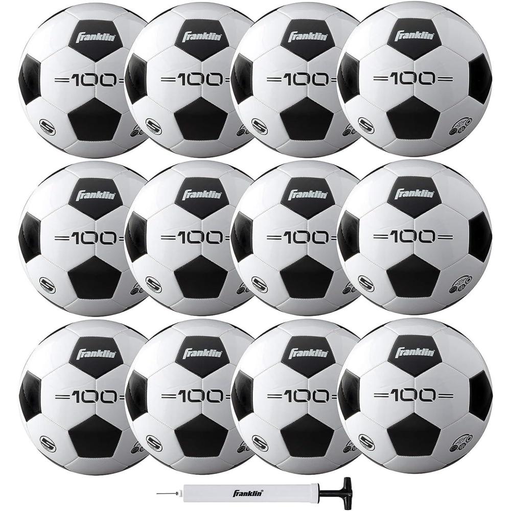 imageFranklin Sports Soccer Balls  Youth ampamp Adult  Sizes 3 4 ampamp 5  Single ampamp Bulk Packs  Black ampamp WhiteSize 5  12 Deflated Balls with Pump