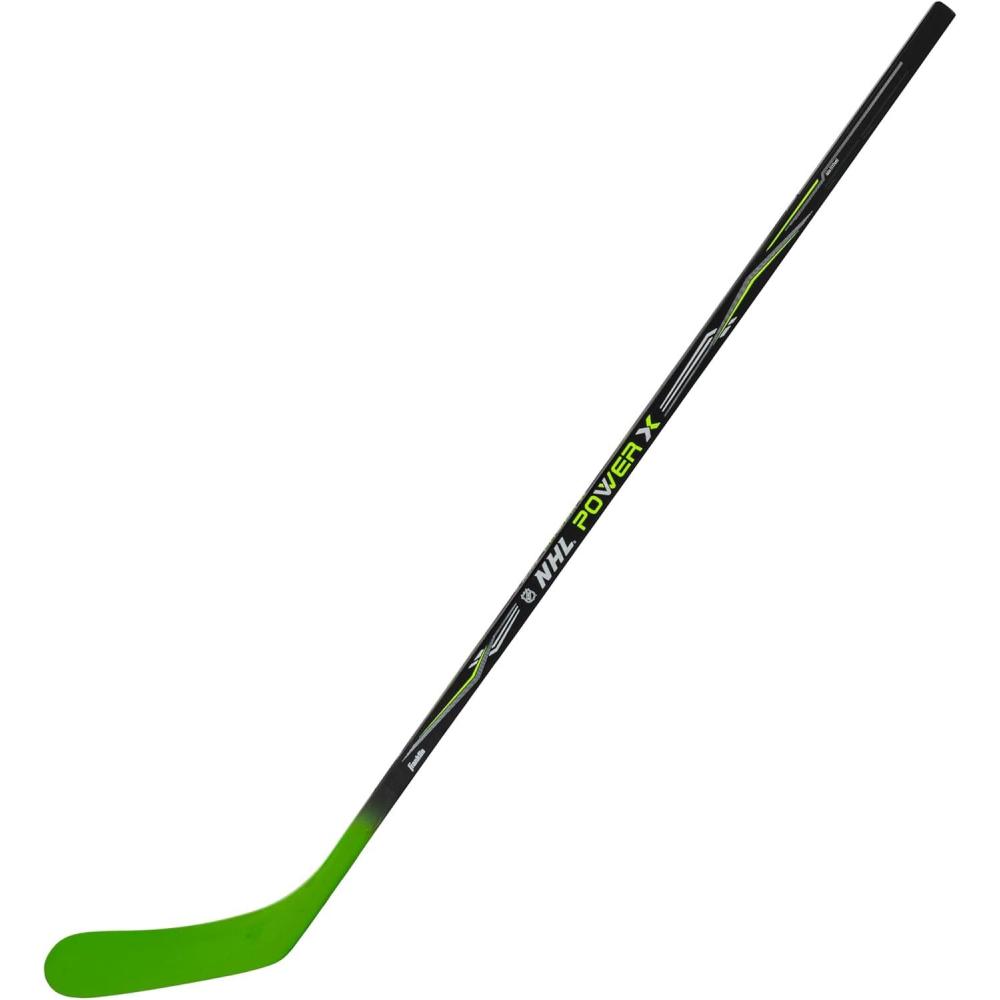 imageFranklin Sports Street Hockey Sticks Ambush Junior Street Hockey Stick Wood and Fiberglass Shaft ABS Blade One Piece Stick 46quot 52quot 58quotBlackGreen Power