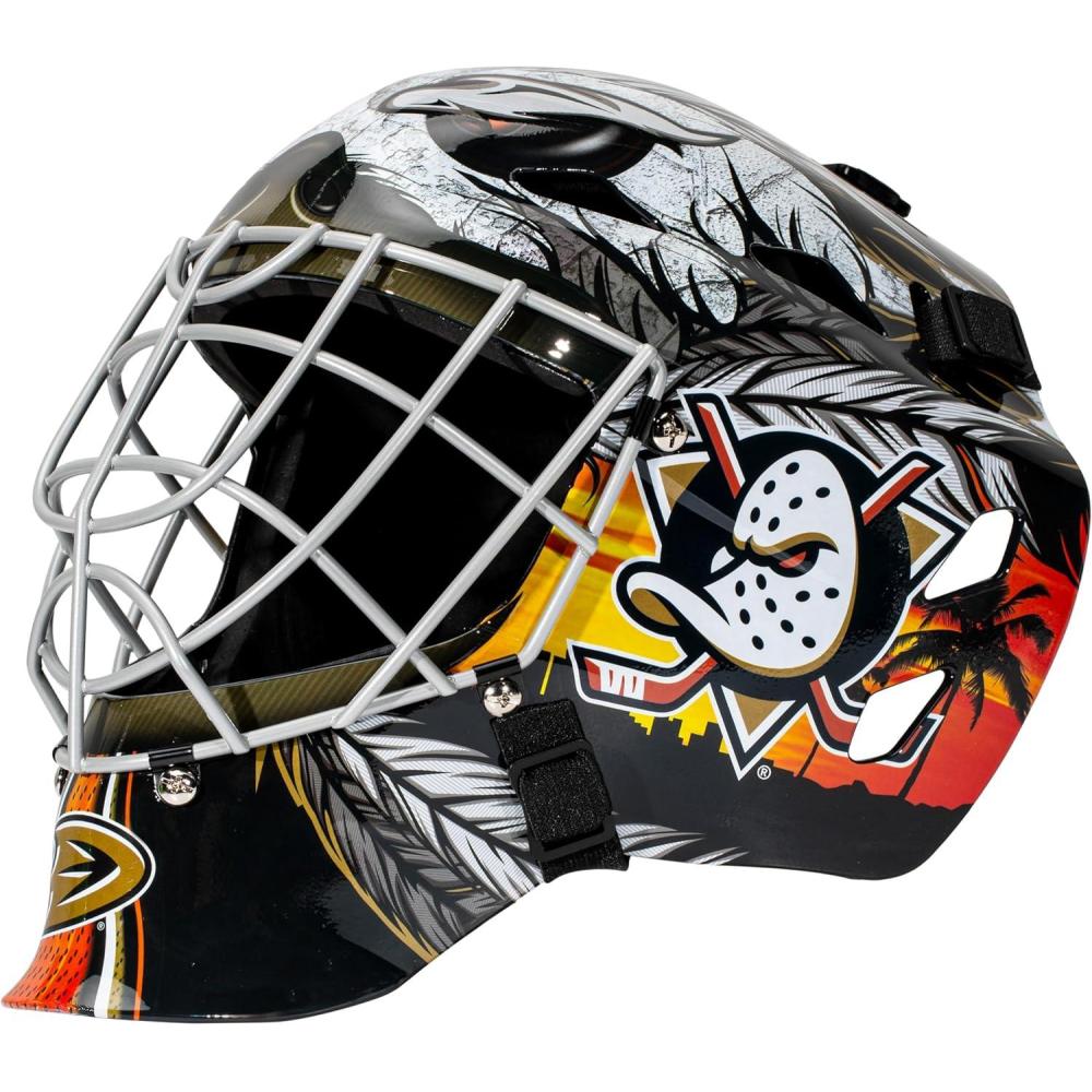 imageFranklin Sports Team Licensed NHL Hockey Goalie Face Mask  Goalie Mask for Kids Street Hockey  Youth NHL Team Street Hockey MasksAnaheim Ducks 2