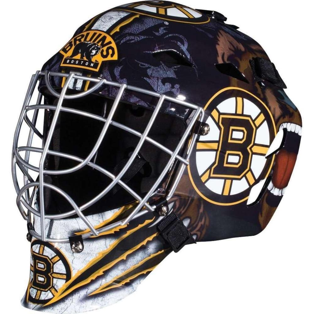 imageFranklin Sports Team Licensed NHL Hockey Goalie Face Mask  Goalie Mask for Kids Street Hockey  Youth NHL Team Street Hockey MasksBoston Bruins