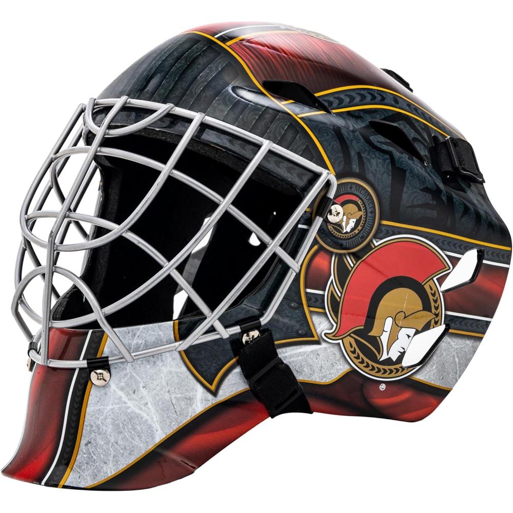 imageFranklin Sports Team Licensed NHL Hockey Goalie Face Mask  Goalie Mask for Kids Street Hockey  Youth NHL Team Street Hockey MasksOttawa Senators