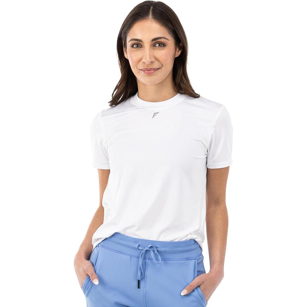 imageFranklin Sports Womens Active Performance Pickleball Top  Short Sleeve TShirt  Running Yoga Gym  Lifestyle TeeWhite