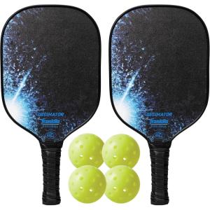 Franklin Pickleball 2 Player Carbon Fiber Paddle and X-40 Pickleball Set – (2) Carbon Fiber Paddles – (4) X-40 Balls – USA Pickleball Approved(One Size)