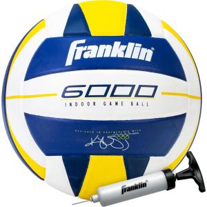 Franklin Sports Indoor Training + Match Volleyballs – Premium 9000 + 6000 Official Size Adult + Youth Volleyballs – Composite Cover Indoor Volleyballs for Games + Practices – Ball + Air Pump Included(Training Volleyball)