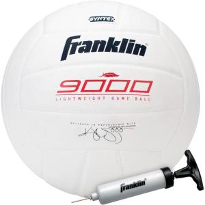 Franklin Sports Indoor Training + Match Volleyballs – Premium 9000 + 6000 Official Size Adult + Youth Volleyballs – Composite Cover Indoor Volleyballs for Games + Practices – Ball + Air Pump Included(Lightweight Volleyball)