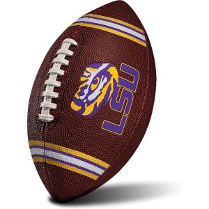 Franklin Sports Kids NCAA Youth Football – Official College Team Football with Team Logos – Junior Size(LSU Tigers)