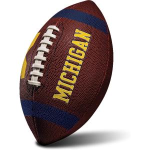 Franklin Sports Kids NCAA Youth Football – Official College Team Football with Team Logos – Junior Size(Michigan Wolverines)