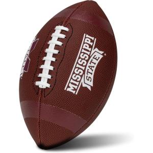Franklin Sports Kids NCAA Youth Football – Official College Team Football with Team Logos – Junior Size(Mississippi State Bulldogs)