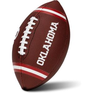 Franklin Sports Kids NCAA Youth Football – Official College Team Football with Team Logos – Junior Size(Oklahoma Sooners)
