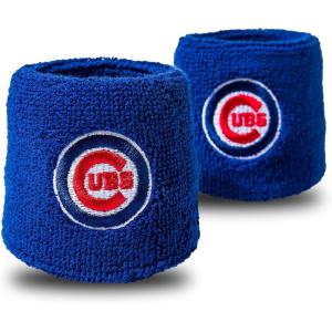 Franklin Sports MLB Team Licensed Baseball Wristbands – MLB Team Logo Sweat Wristbands – Great for Costumes + Uniforms – Pair(Chicago Cubs)