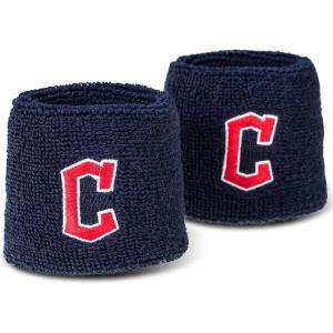 Franklin Sports MLB Team Licensed Baseball Wristbands – MLB Team Logo Sweat Wristbands – Great for Costumes + Uniforms – Pair(Cleveland Guardians)