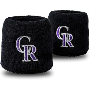 Franklin Sports MLB Team Licensed Baseball Wristbands – MLB Team Logo Sweat Wristbands – Great for Costumes + Uniforms – Pair(Colorado Rockies)