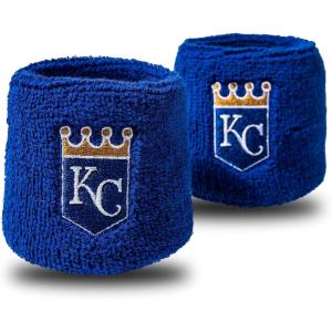 Franklin Sports MLB Team Licensed Baseball Wristbands – MLB Team Logo Sweat Wristbands – Great for Costumes + Uniforms – Pair(Kansas City Royals)