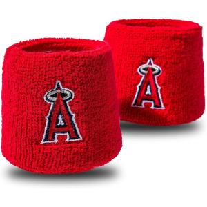 Franklin Sports MLB Team Licensed Baseball Wristbands – MLB Team Logo Sweat Wristbands – Great for Costumes + Uniforms – Pair(Los Angeles Angels)