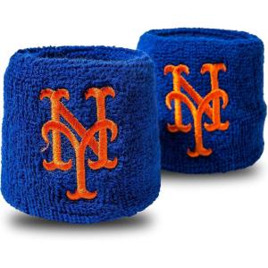 Franklin Sports MLB Team Licensed Baseball Wristbands – MLB Team Logo Sweat Wristbands – Great for Costumes + Uniforms – Pair(New York Mets)