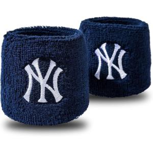 Franklin Sports MLB Team Licensed Baseball Wristbands – MLB Team Logo Sweat Wristbands – Great for Costumes + Uniforms – Pair(New York Yankees)