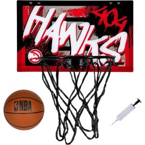 Franklin Sports NBA Team Over the Door Basketball Hoops – Kids Indoor Mini Basketball Hoop + Ball Set – NBA Fan Mini Hoops(Atlanta Hawks)