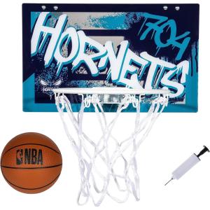 Franklin Sports NBA Team Over the Door Basketball Hoops – Kids Indoor Mini Basketball Hoop + Ball Set – NBA Fan Mini Hoops(Charlotte Hornets)