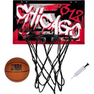 Franklin Sports NBA Team Over the Door Basketball Hoops – Kids Indoor Mini Basketball Hoop + Ball Set – NBA Fan Mini Hoops(Chicago Bulls)