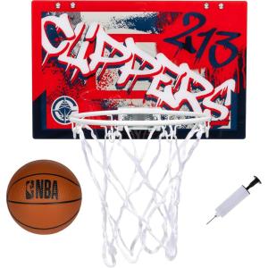 Franklin Sports NBA Team Over the Door Basketball Hoops – Kids Indoor Mini Basketball Hoop + Ball Set – NBA Fan Mini Hoops(Los Angeles Clippers)