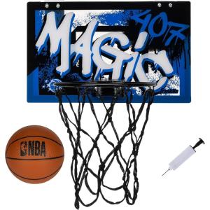 Franklin Sports NBA Team Over the Door Basketball Hoops – Kids Indoor Mini Basketball Hoop + Ball Set – NBA Fan Mini Hoops(Orlando Magic 2)